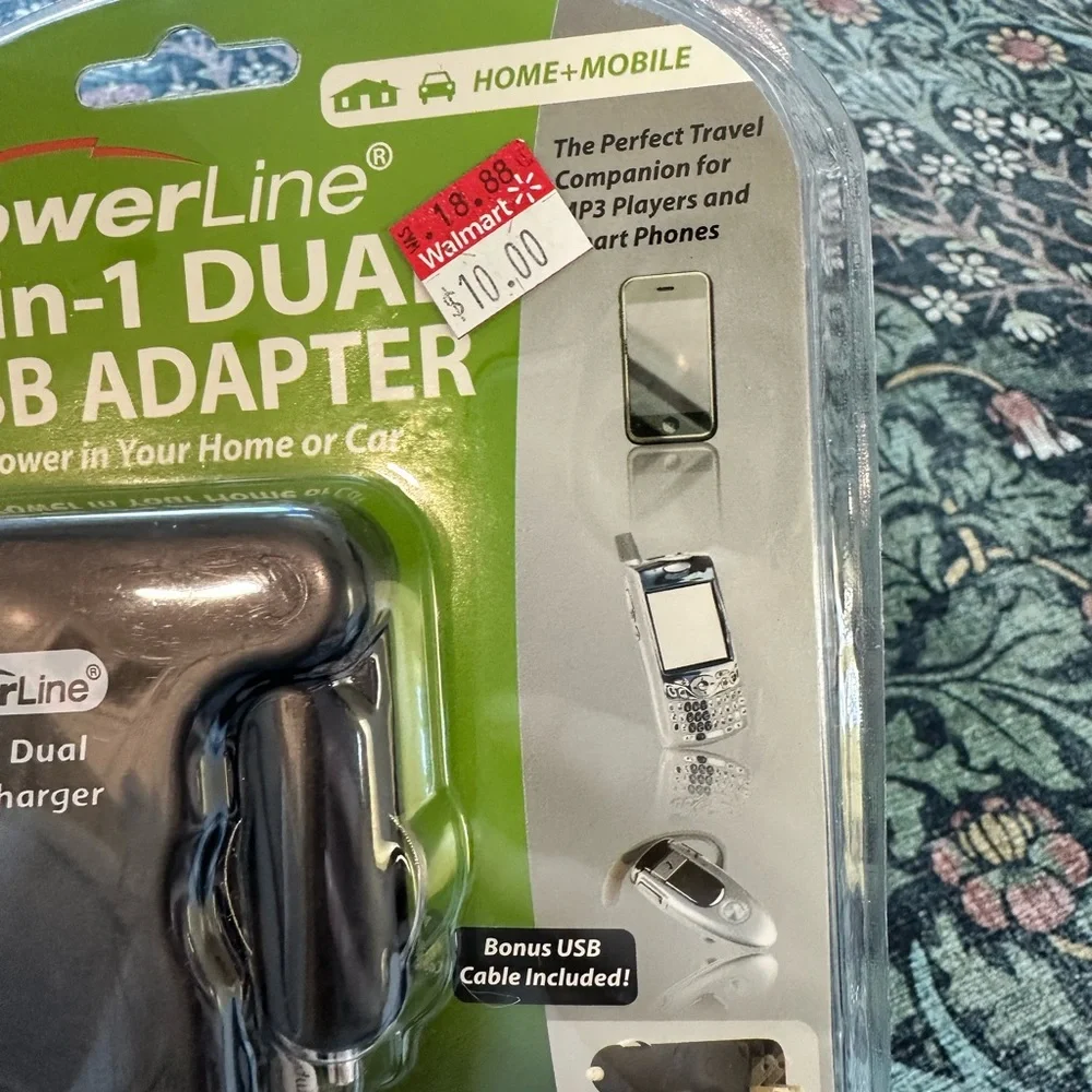 Black 2-in-1 Dual USB Adapter